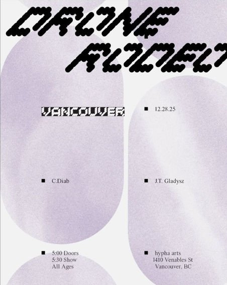 Drone Rodeo event poster featuring C. Diab and J.T. Gladysz at Hypha Arts