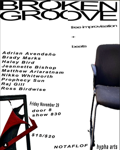 Broken Groove free improvisation event poster at Hypha Arts