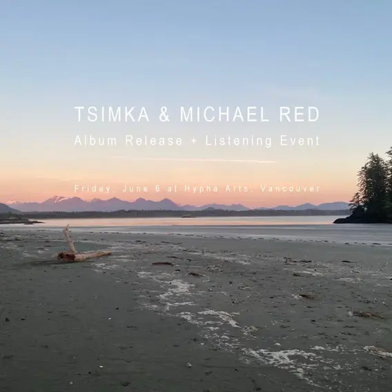 Tsimka and Michael Red album release and listening event poster at Hypha Arts
